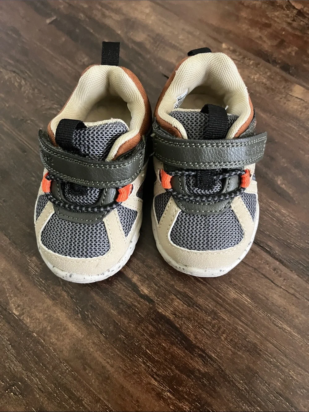 Carter's Gray, Beige & Orange Baby Walker Sneakers